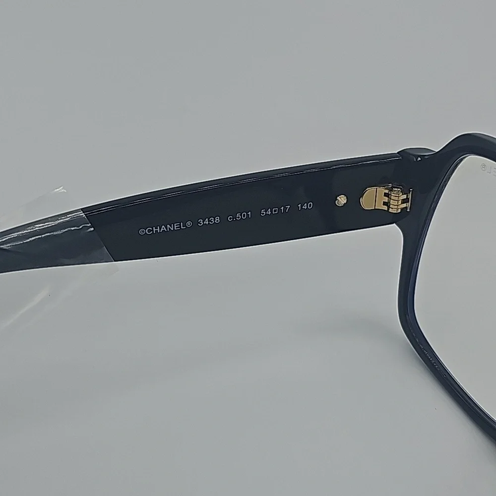 CHANEL EYEGLASSES Black Ref.3438 C501 FRAMES 54-17-140 RX Blue light